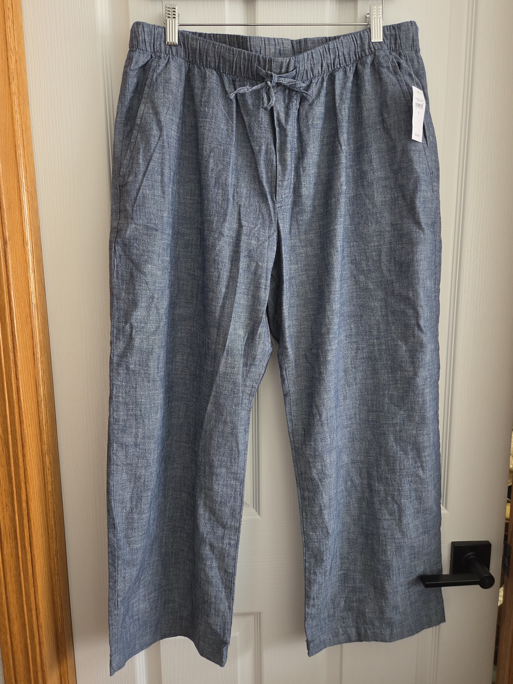 GAP Women's Relaxed Chambray Drawstring Pants - Blue